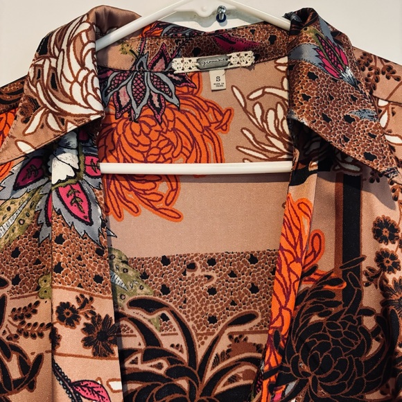 gimmick by BKE Kimono in Asian Orange/Brown/Black Print New. Worn once. - Picture 5 of 10